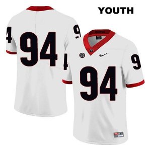Youth Georgia Bulldogs NCAA #94 Michael Barnett Nike Stitched White Legend Authentic No Name College Football Jersey GKL7754SZ